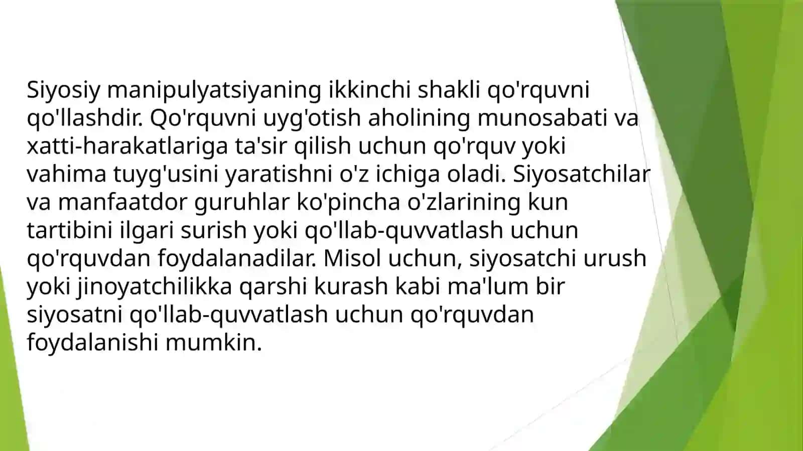 Manipulyatsiyaning ahamiyati va uning jamoatchilik fikrini shakllantirishdagi tutadigan o’rni 4