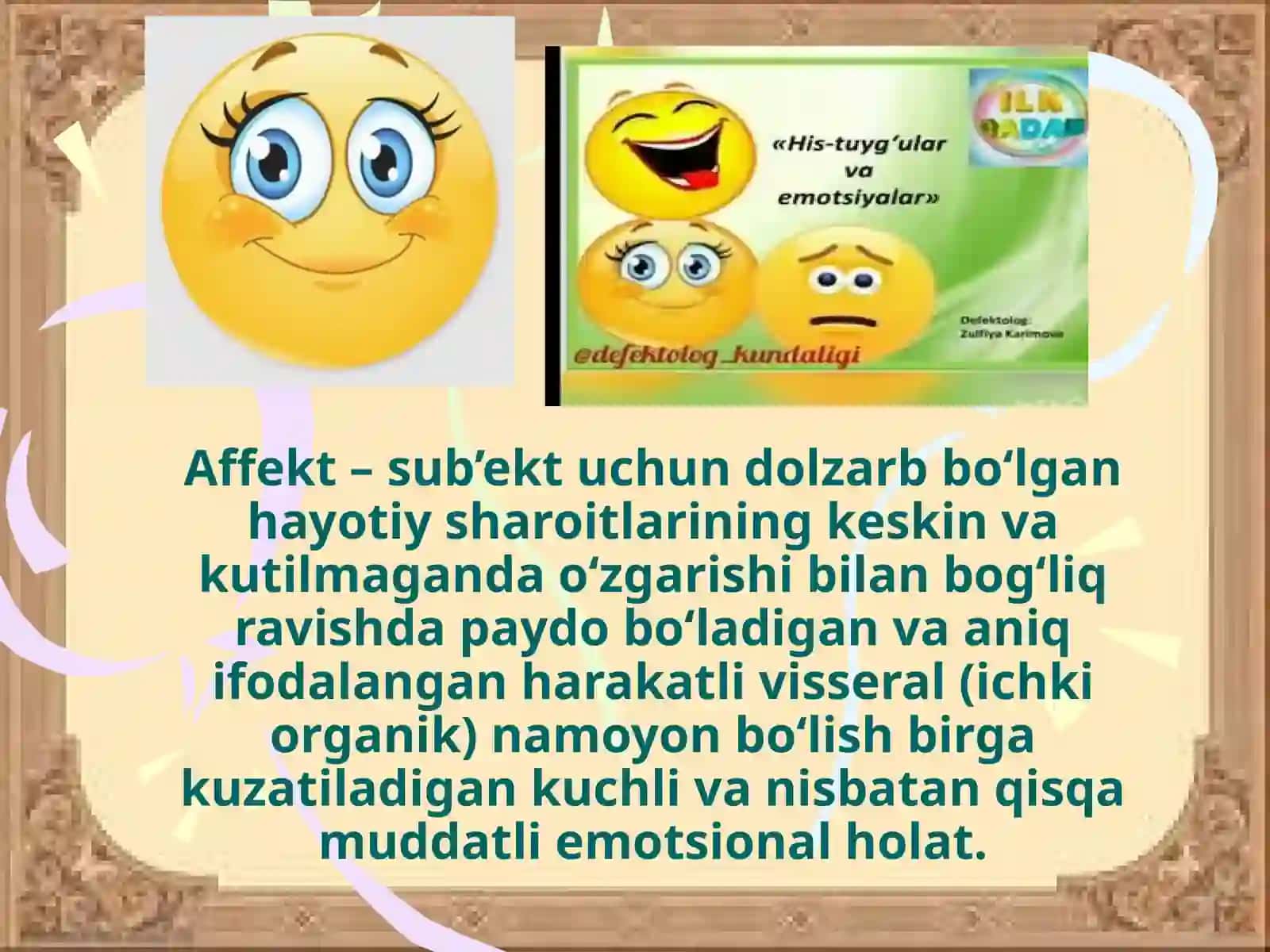 Har xil emotsiyalar va hissiyotlarning ta’rifi 4