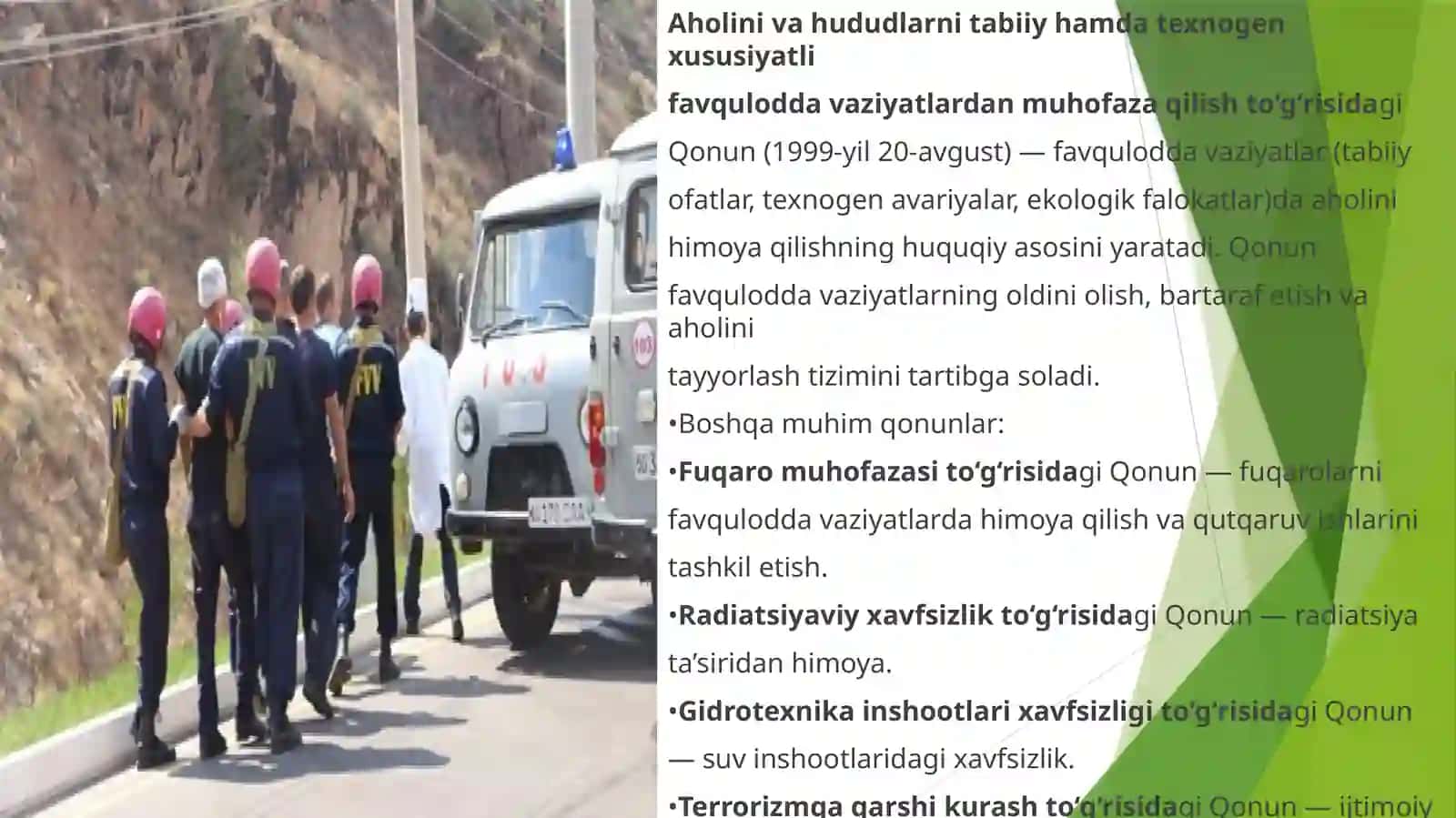 OʻZBEKISTONRESPUBLIKASIDA HAYOTFAOLIYATI XAVFSIZLIGINI TAMINLASHSOHASIDA QABUL QILINGAN QONUN VAMEʼYORIYHUJJATLAR TIZIMI 4