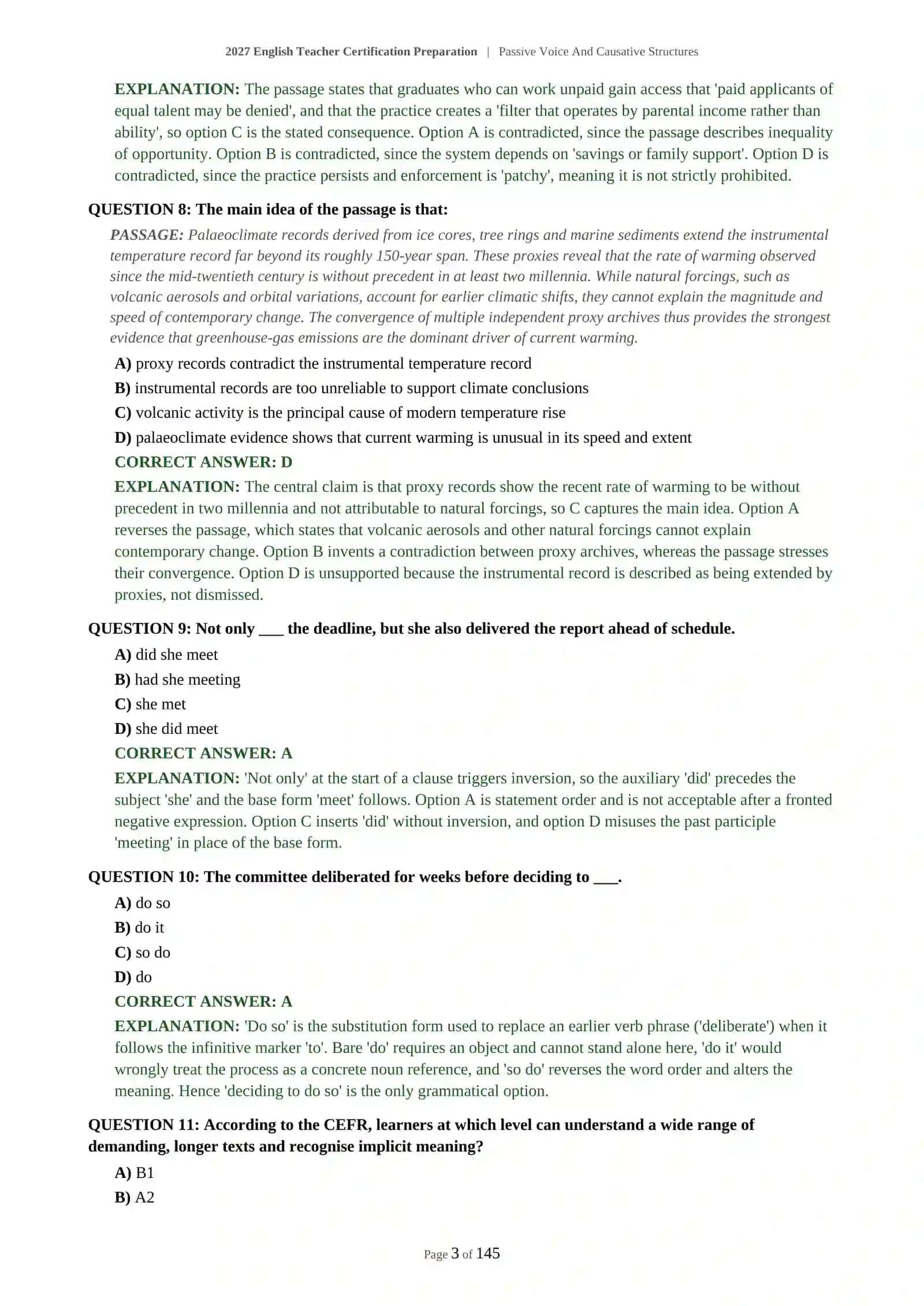 ENGLISH TEACHER PROFESSIONAL DEVELOPMENT - PASSIVE VOICE AND CAUSATIVE STRUCTURES - 2027 CERTIFICATION PREPARATION 4