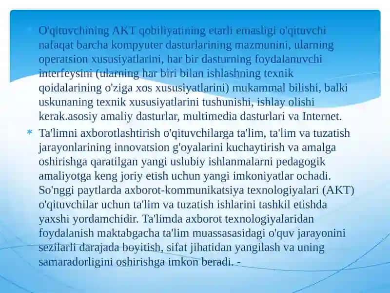 ZAMONAVIY TA'LIM JARAENINI TASHKIL QILISHDA RAQAMLI TEXNALOGIYALARNING O'RNI 4