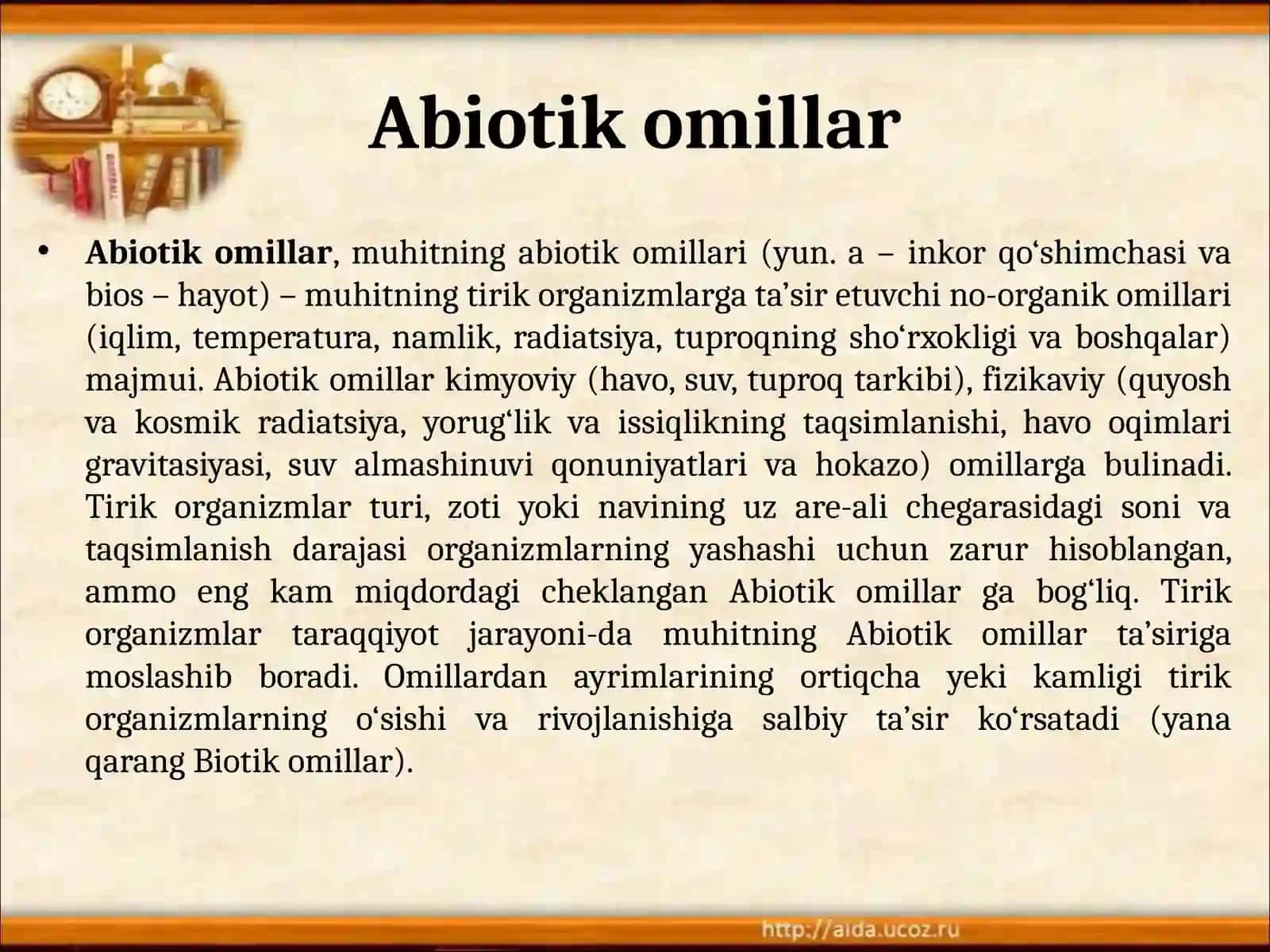Muhitabiotik omillar hayvonlar hayotidagi ahamiyati va moshish xususiyatlari 4