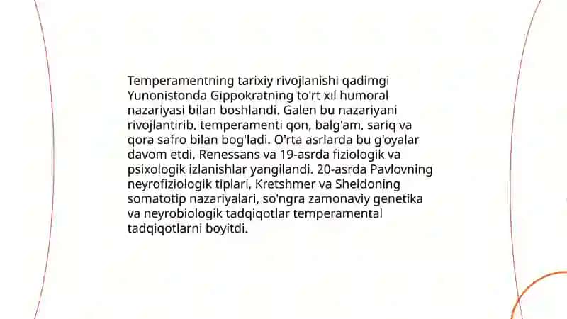 Temperament haqida tushuncha olimlar nazariyalari 4