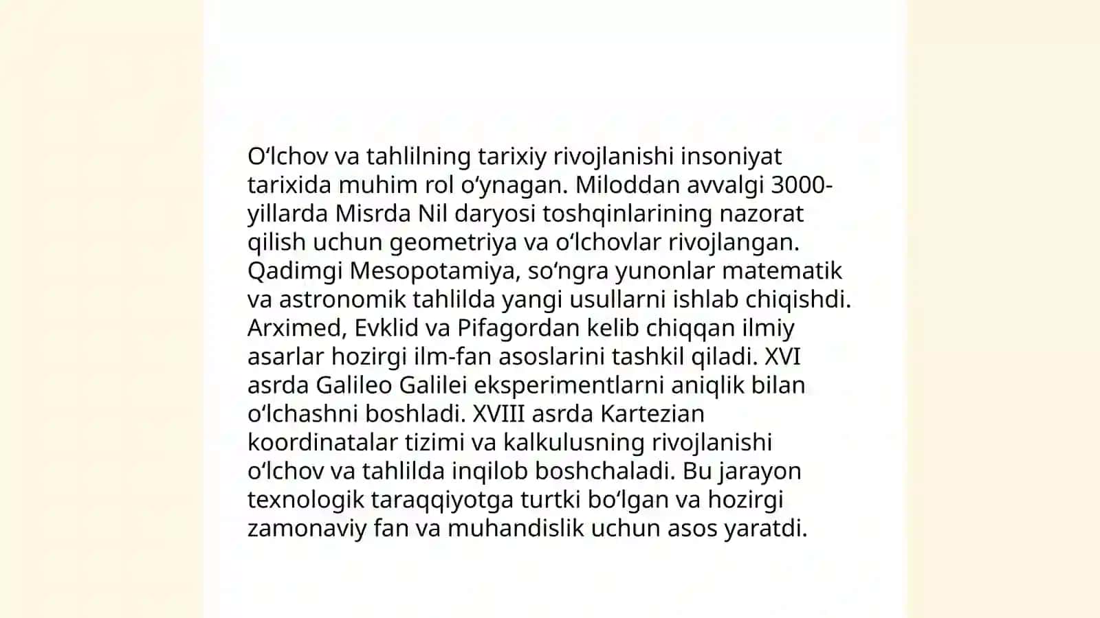 O'lchov va tahlilning o'zaro bog'liqligi 4