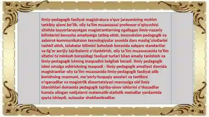 Magistrlik dissertatsiyasiga qo‘yiladigantalablar 4