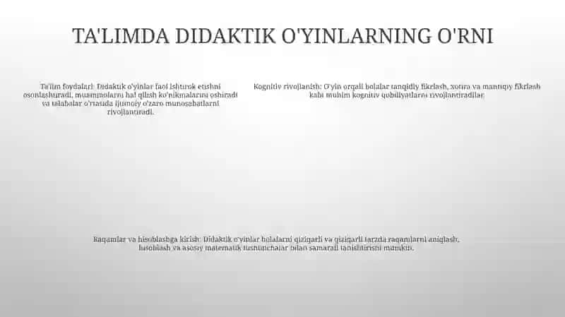 MashgʻUlotlarda Bolalarni Son Va Raqamlar Bilan Tanishtirishda Didaktik OʻYinlardan Foydalanish 4