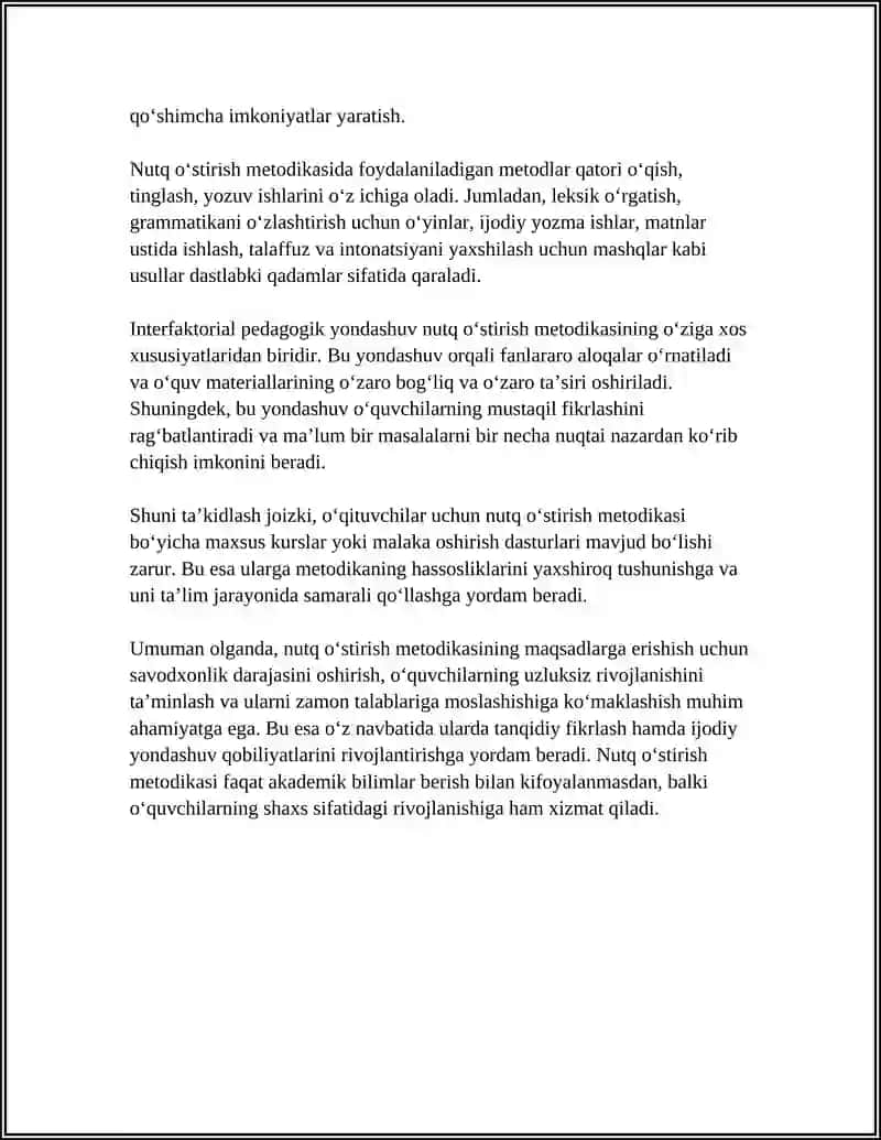 NUTQ O'STIRISH METODIKASINING MAQSAD VAZIFALARI 4