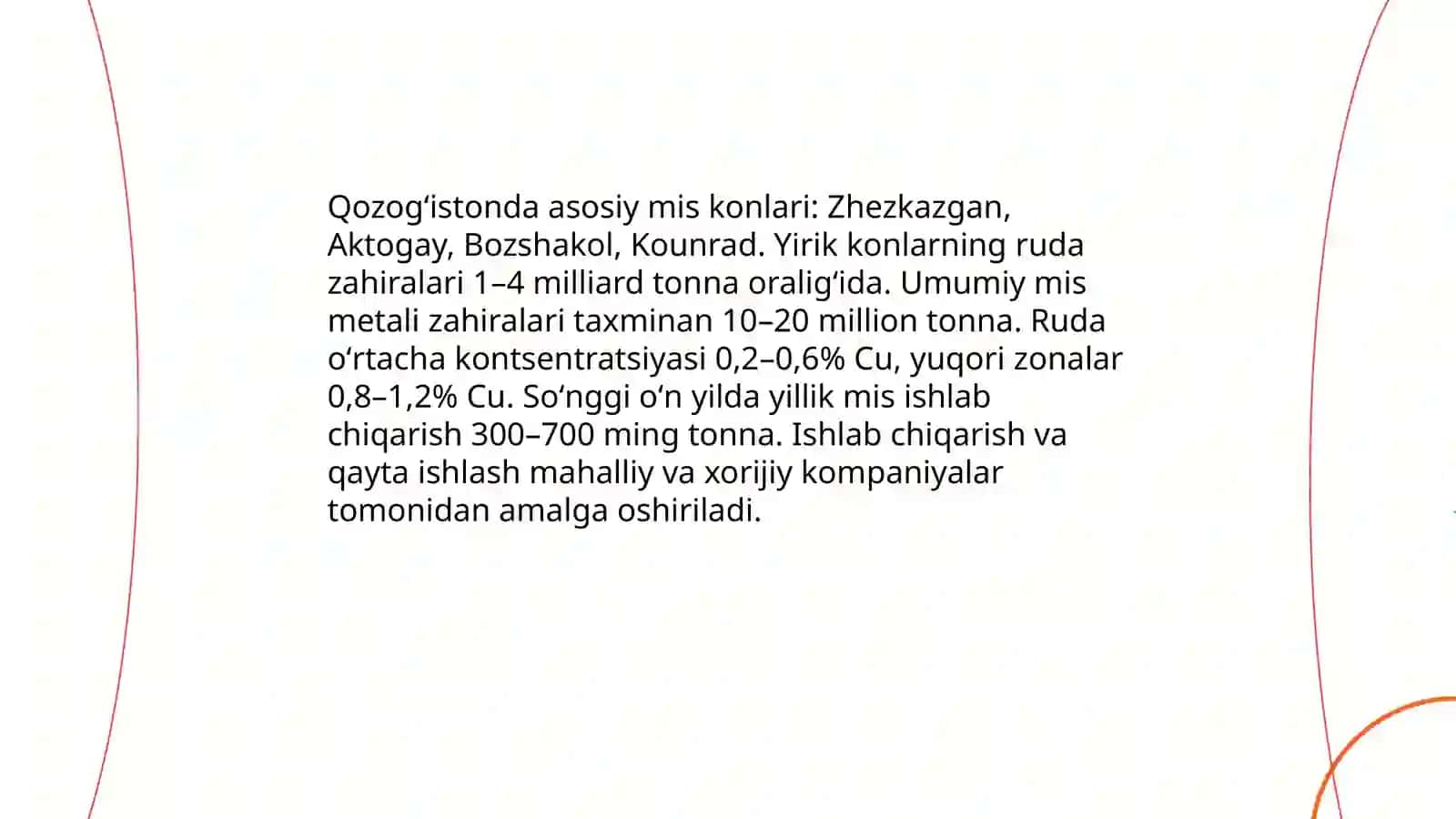 Qozogʻiston respublikasining metall xom ashyolari 4