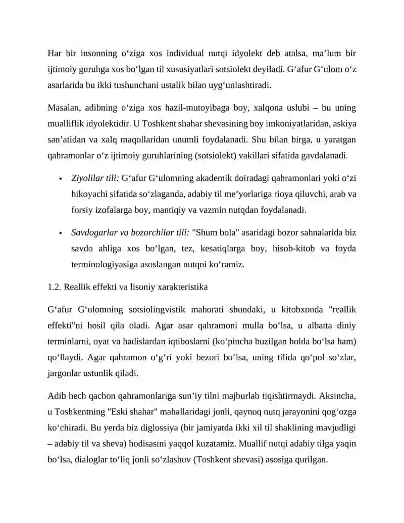 G‘AFUR G‘ULOM ASARLARI TILINING SOTSIOLINGVISTIK TAHLILI 4