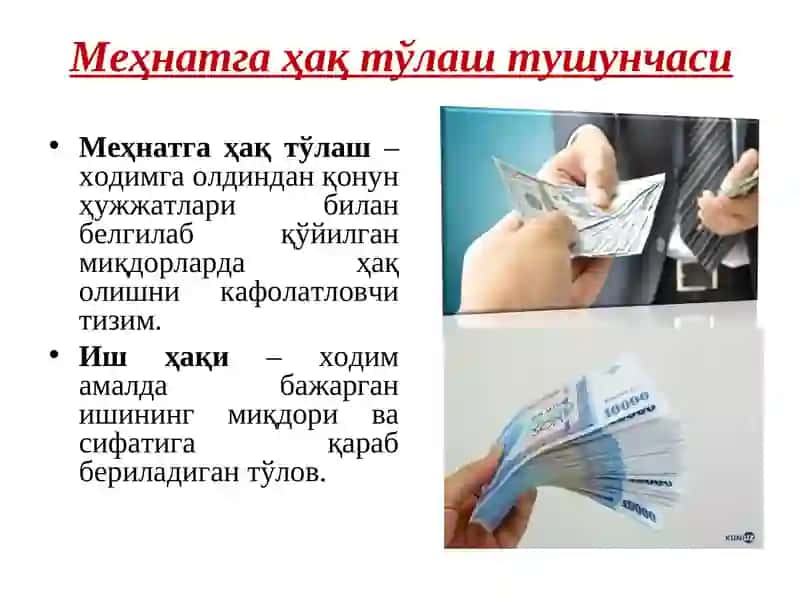 МЕҲНАТГА ҲАҚ ТЎЛАШ. КАФОЛАТЛИ ТЎЛОВЛАР ВА КОМПЕНСАЦИЯ ТЎЛОВЛАРИ 4
