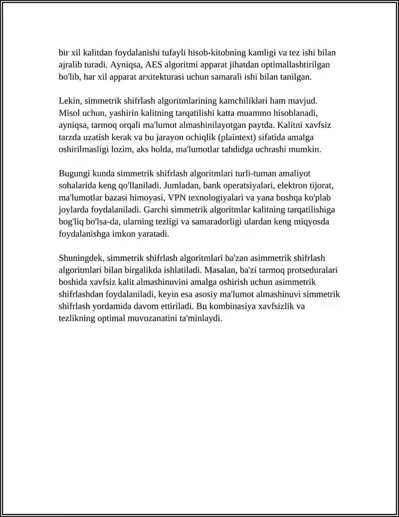 KRIPTOGRAFIYANING ASOSIY BO'LIMLARI VA ULARNING AMALIY QO‘LLANILISHI 4