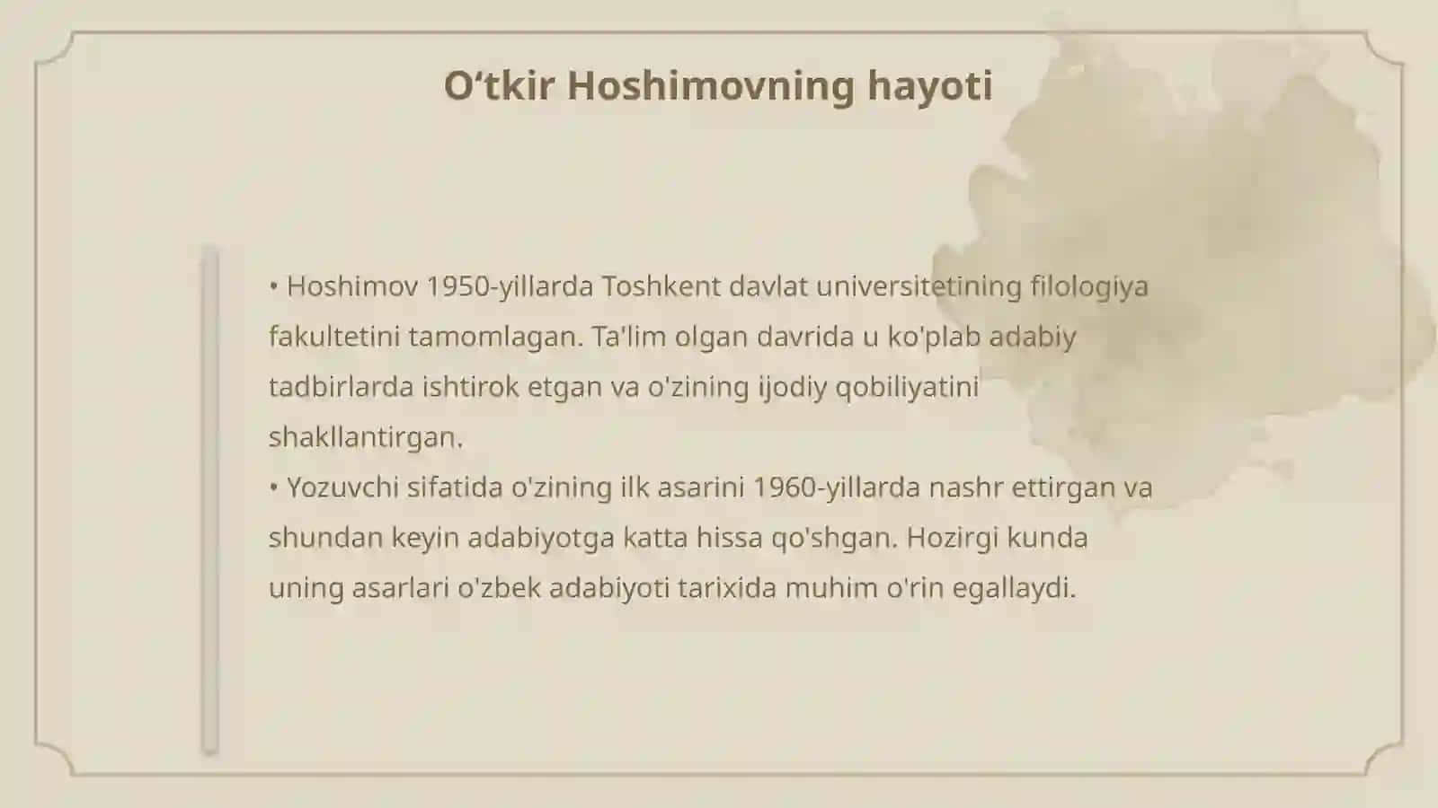 Oʻtkir Hoshimovning oʻn sakkizga kirmagan kim bor 4