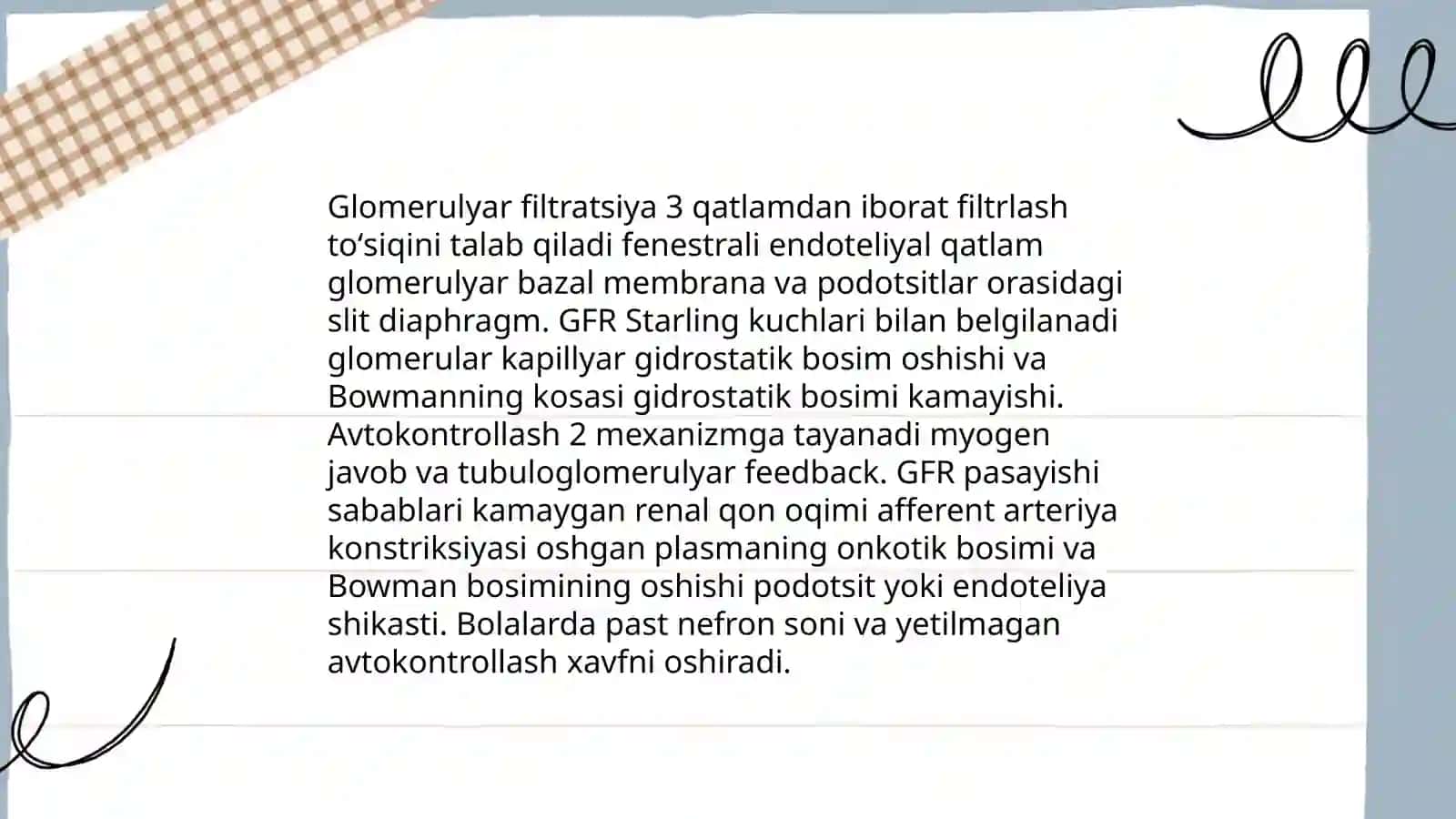 Buyrak kasaliklar patofiziologiyasi siydik hosil boʻlishi va ajralishi buzilishlari 4