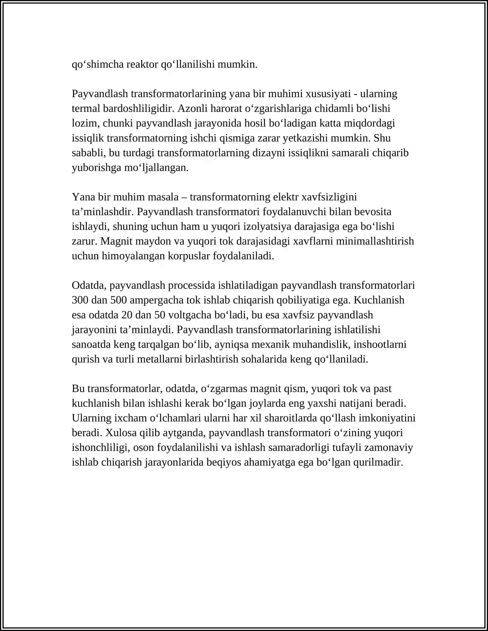PAYVANDLASH APPARATLARI UCHUN TRANSFORMATORLAR 4