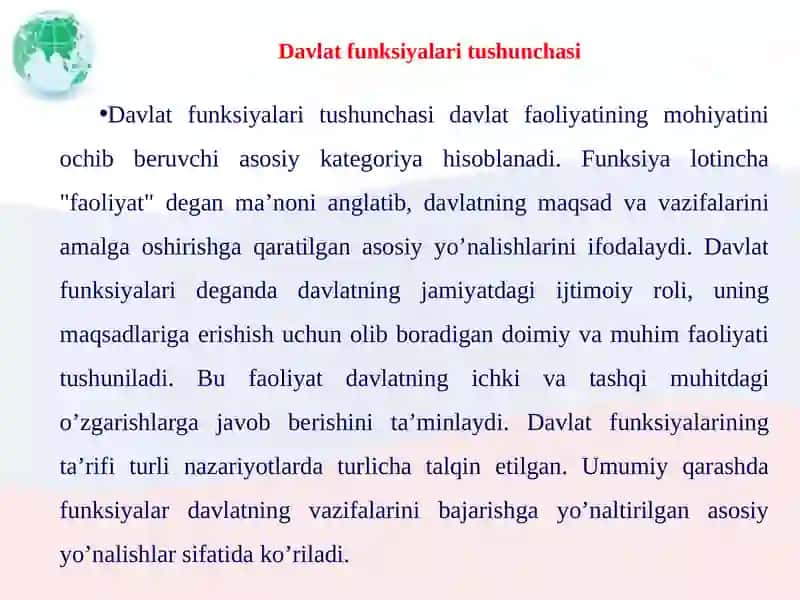 Davlatning funktsiyalari tushunchasi 4