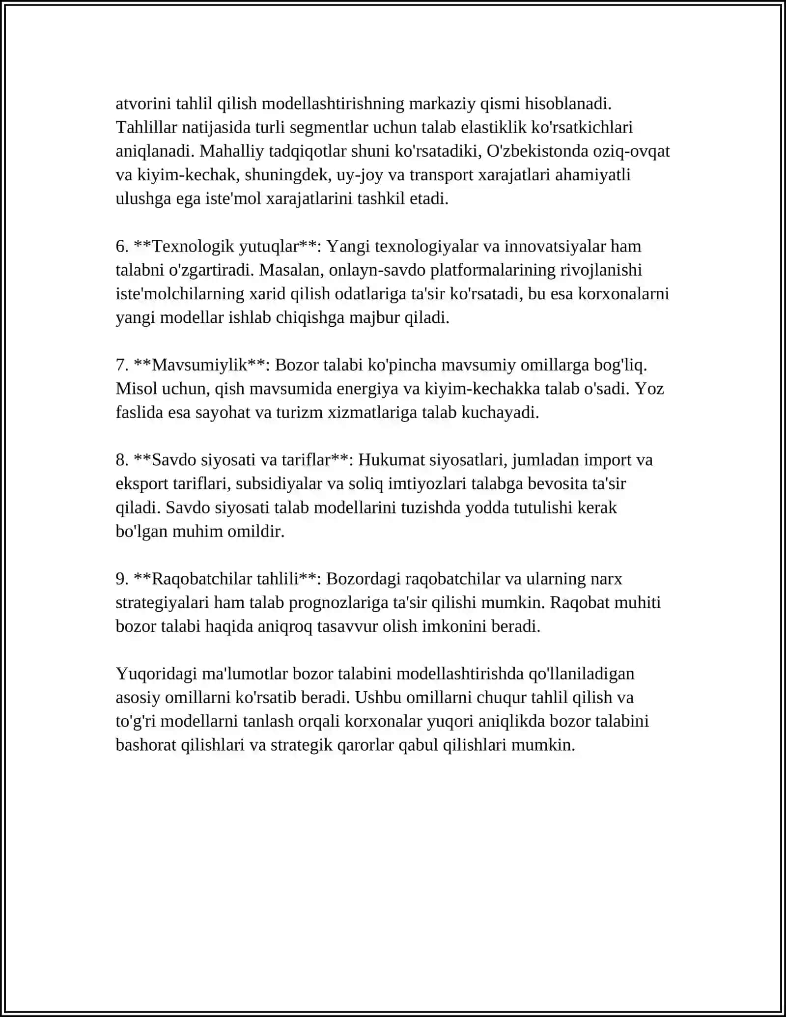 BOZOR IQTISODIYOTI JARAYONLARINI MODELLASHTIRISH 4