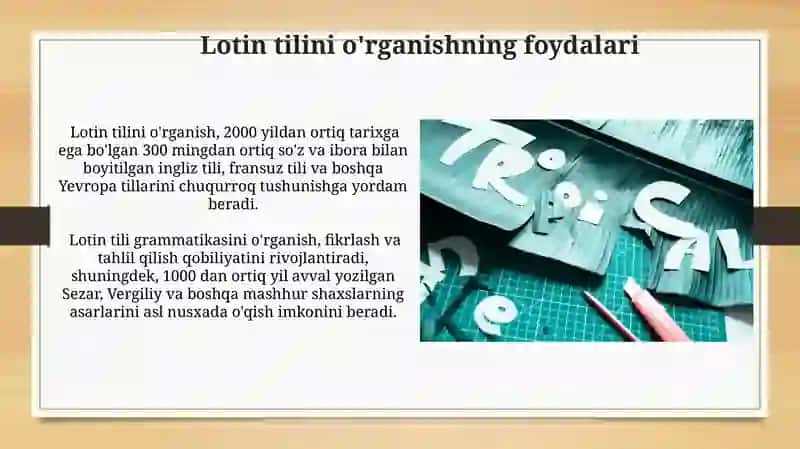Lotin tili faniga kirish. Fanning maqsad va vazifalari 4