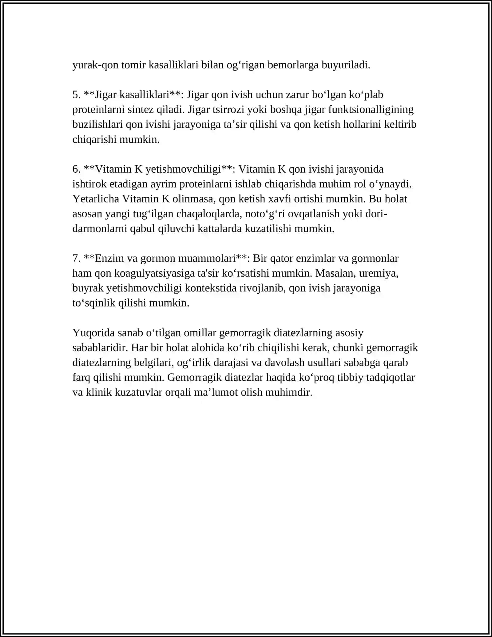 GEMORRAGIK DIATEZLAR. TRANSFUZION ASORATLAR 4
