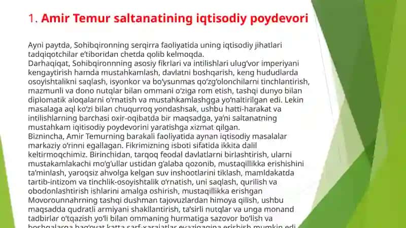 QOBILJONOVA ZARNIGOR: AMIR TEMUR VA TEMURIYLAR DAVRIDAGI IQTISODIY G’OYALAR VA IQTISODIY SIYOSAT 4