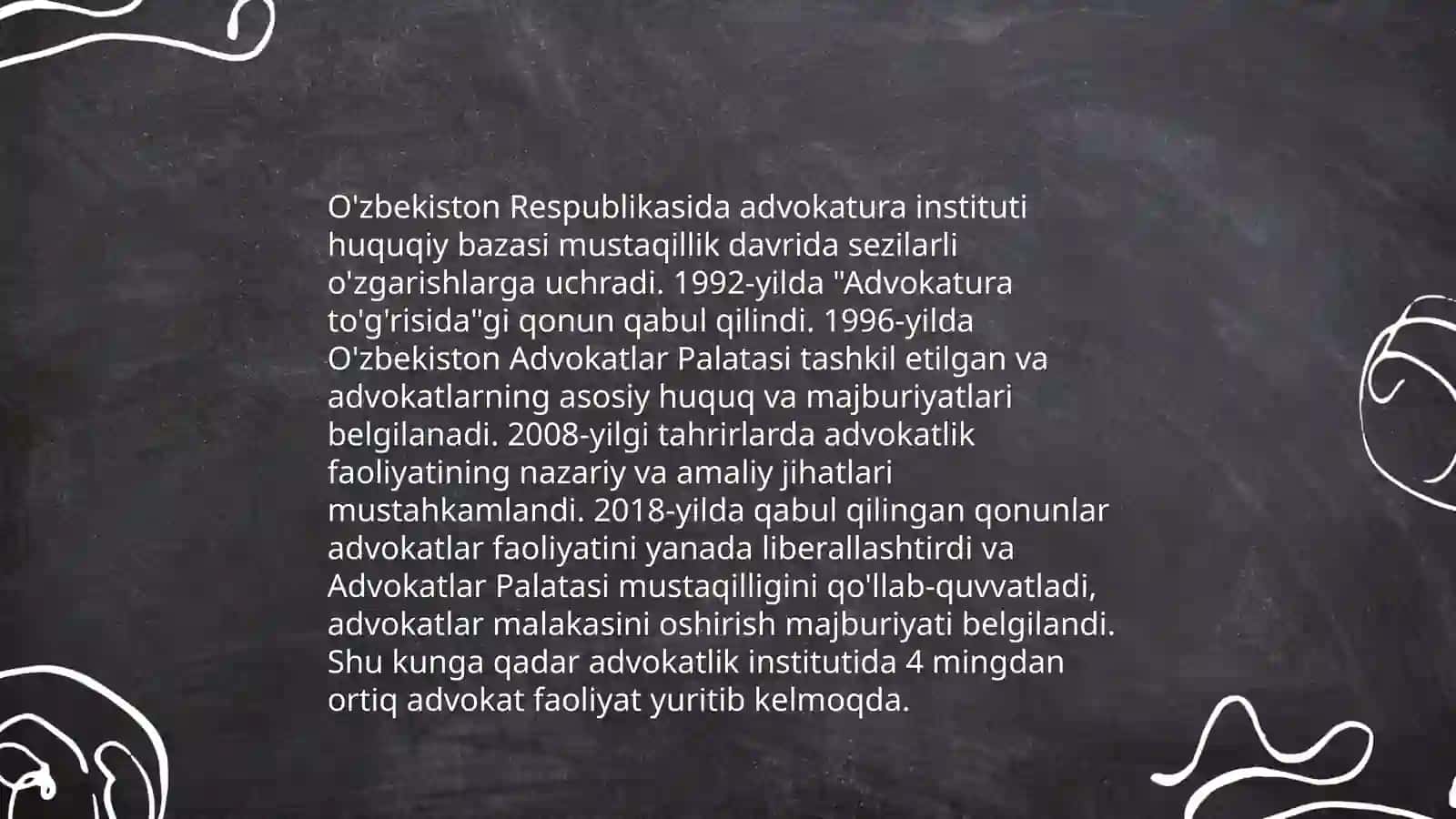 Mustaqil O'zbekiston Respublikasida advokatura institutini takomillashuvi 4
