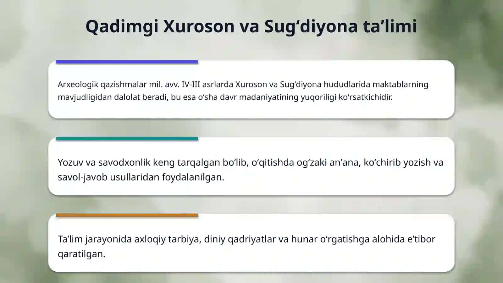 Eng qadimgi davrlardan VII asrigacha taʼlim-tarbiya va pedagogik fikirlar 4