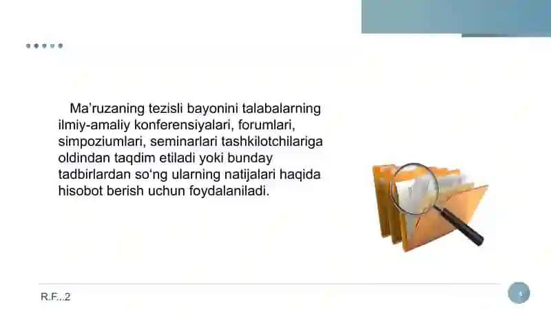 TEZISLAR.TEZISLARNI TUZISH. TEZIS YOZISH USLUBI 4