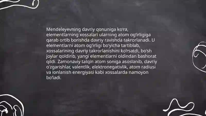 Mendeleyev davriy sistemasi 4