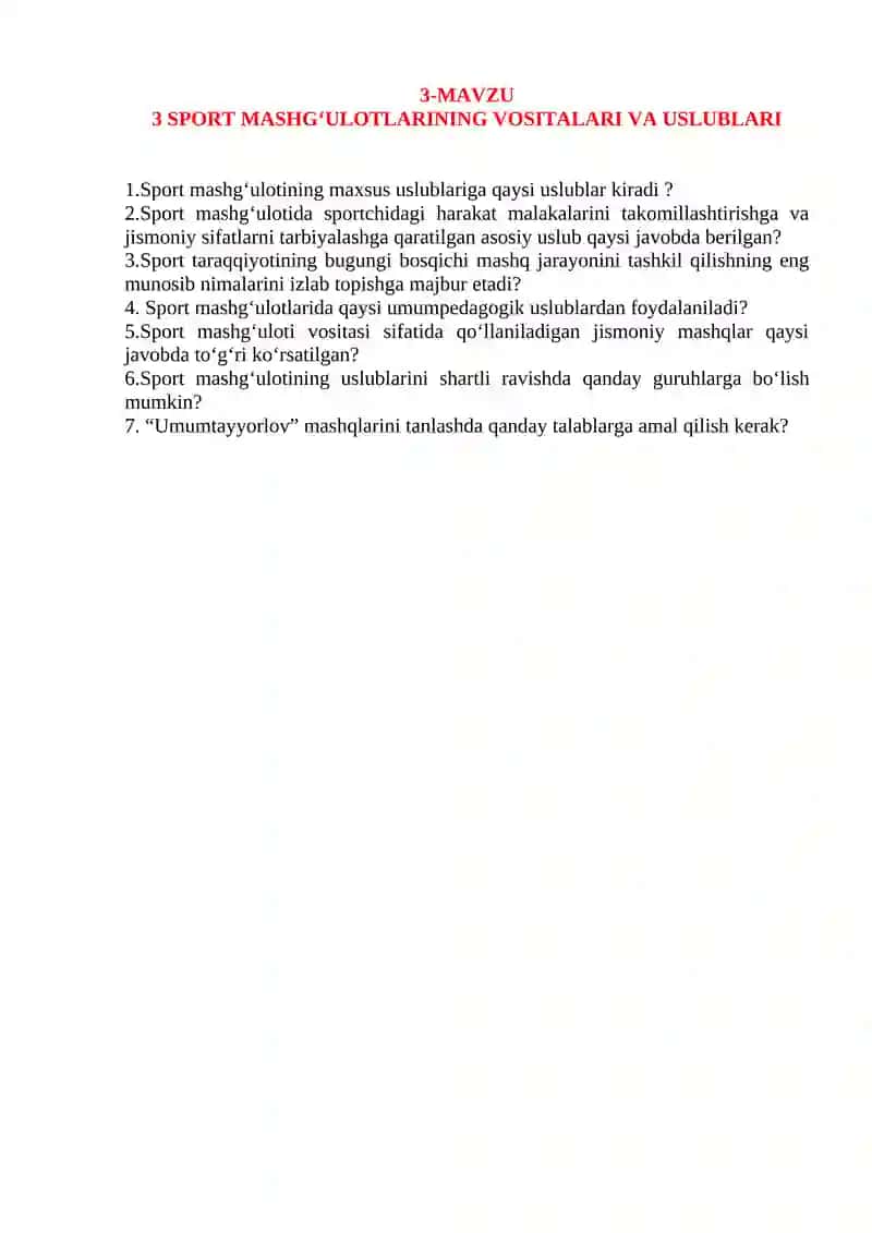 SPORT MASHGʻULOTLARINING NAZARIY ASOSLARI 4