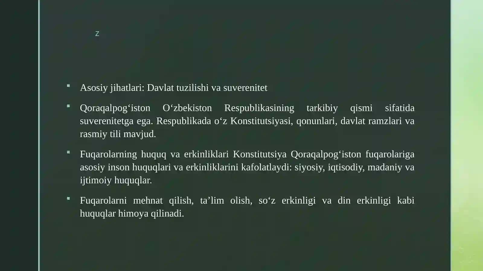 Qoraqalpog‘iston respublikasi Konstitutsiyasi 4