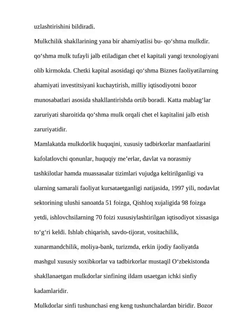 Mulk Tushunchasi va Mulkchilik Shakllari 4