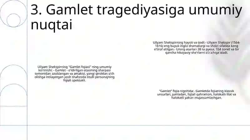 Vilyam Shekspir Hayoti Va Ijodi Hamda Gamlet Fojiasi 4