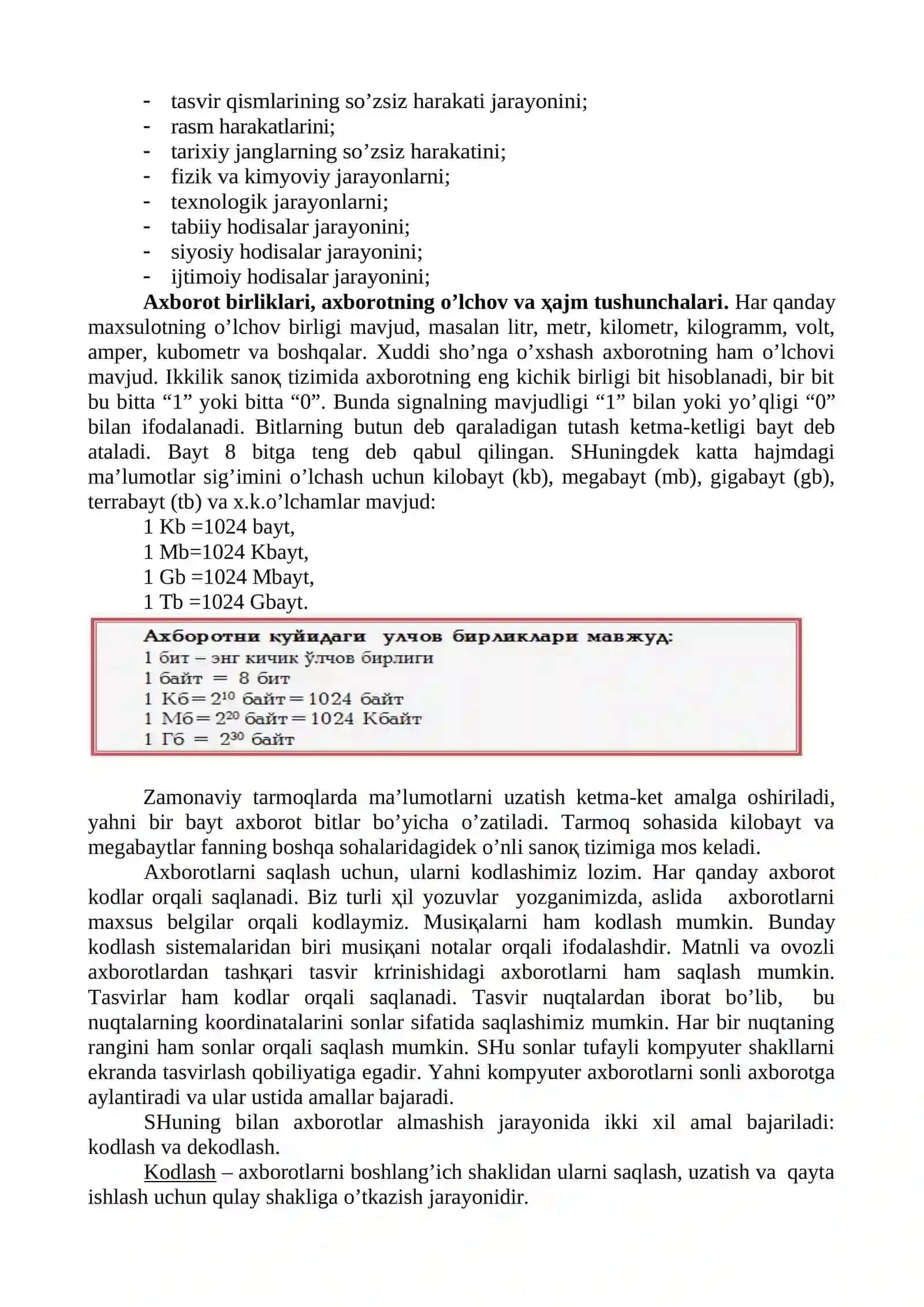 Axborot texnologiyalari fanining predmeti, maqsadi va vazifalari. Fanning asosiy tushunchalari. 4