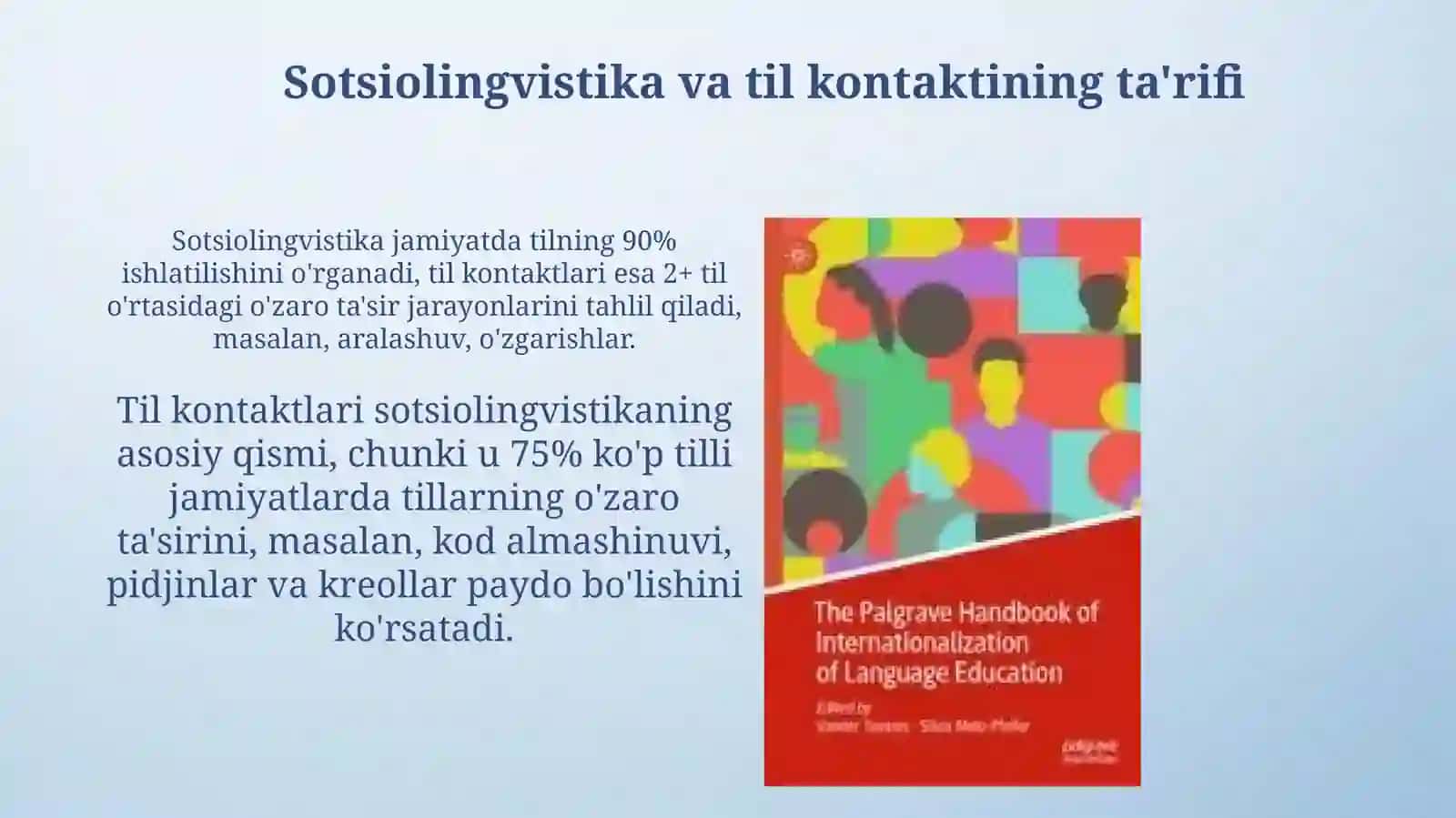 Til kontaktlari Sotsiolingvistikaning bosh masalasi sifatida 4