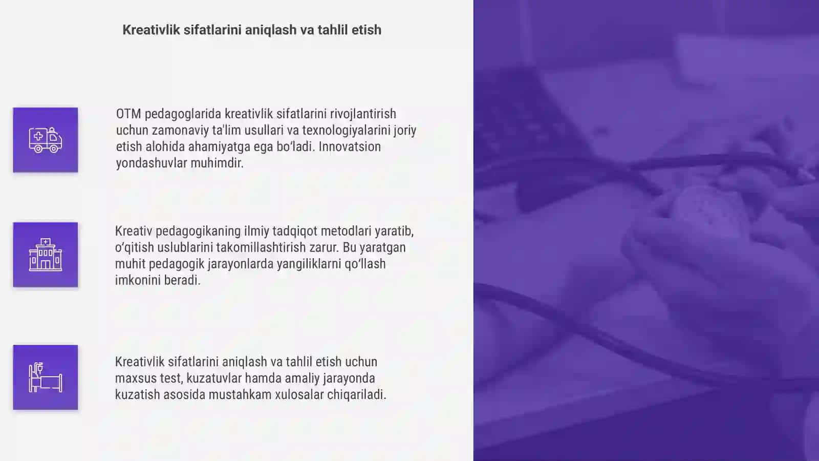 OTM pedagoglarida kreativlik sifatlarini rivojlantirish yõllari 4