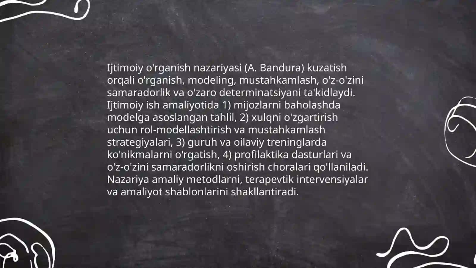 Xulq-atvor nazariyasining asosiy tushunchalari ijtimoiy ishda 4
