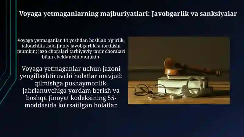 Voyaga yetmaganlarning jinoyat huquqidagi majburiyatlari 4