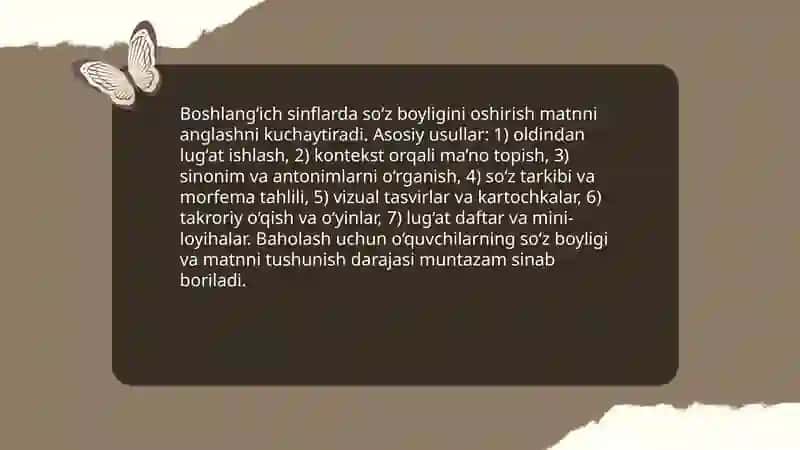 Boshlang'ich sinflarda badiiy asar matni ustida ishlash 4