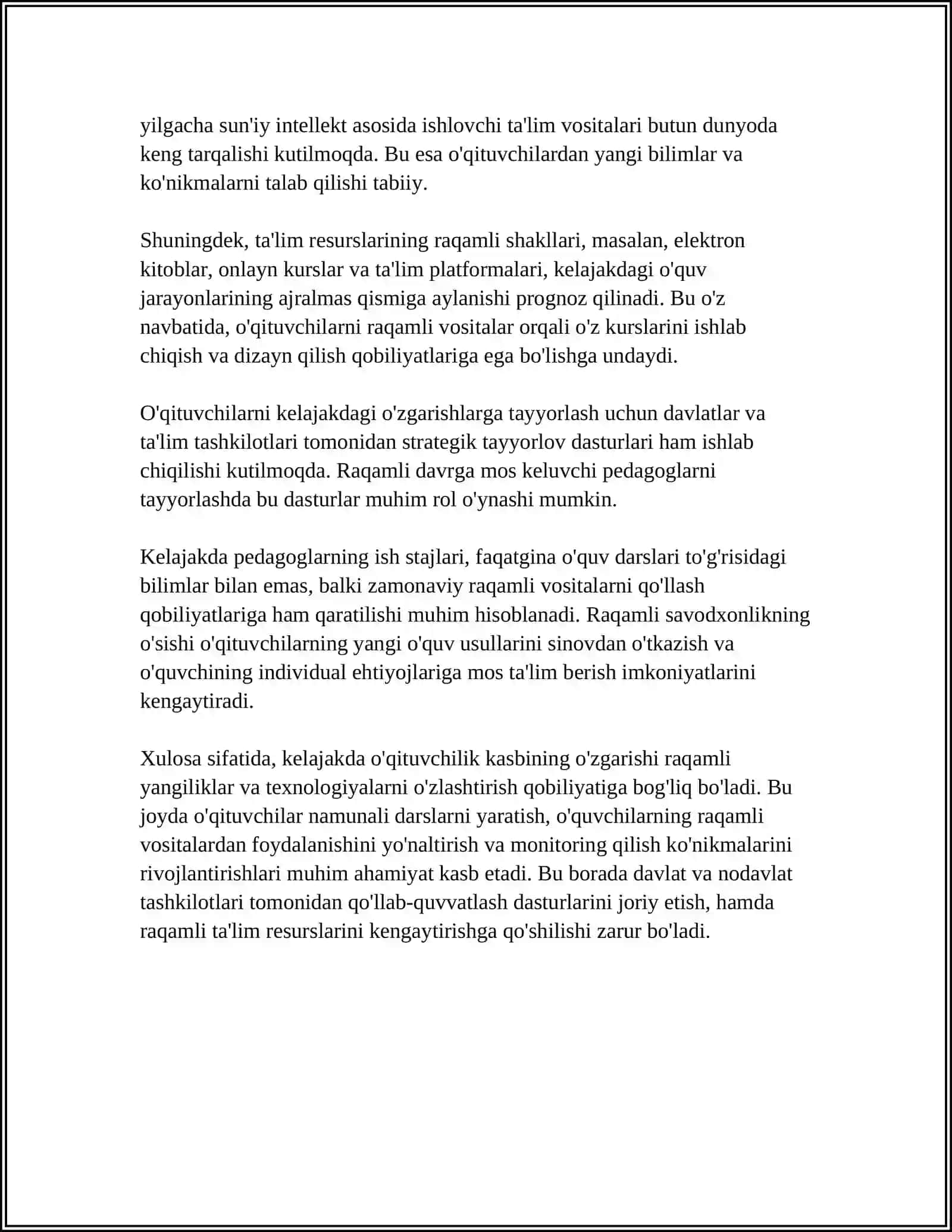 TA'LIM SOHASIDAGI KASBLAR RIVOJLANISHINING PRAGNOZLARI 4