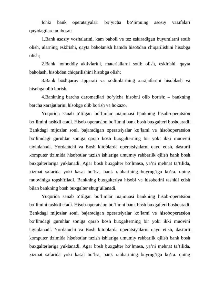 Banklarda Buxgalteriya Hisobining Mazmuni va Uni Tashkil Etishning Ahamiyati 4