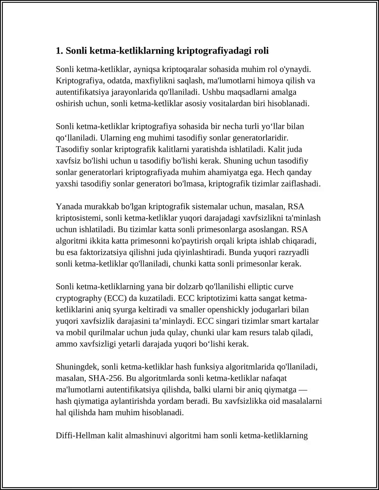 KRIPTOGRAFIYADA SONLI KETMA-KETLIKLARNING TATBIQI 4
