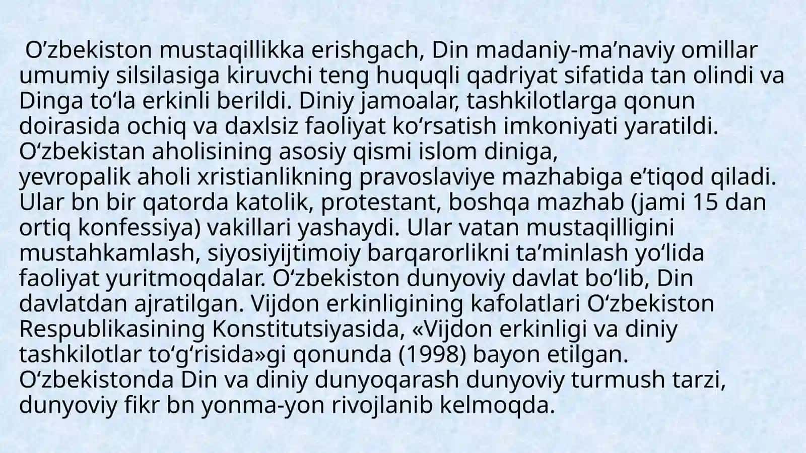 Din. Dinshunoslik. Din falsafasi. Diniy e'tiqod. Aqida. Ilohiyot tushunchalarining mohiyati 4