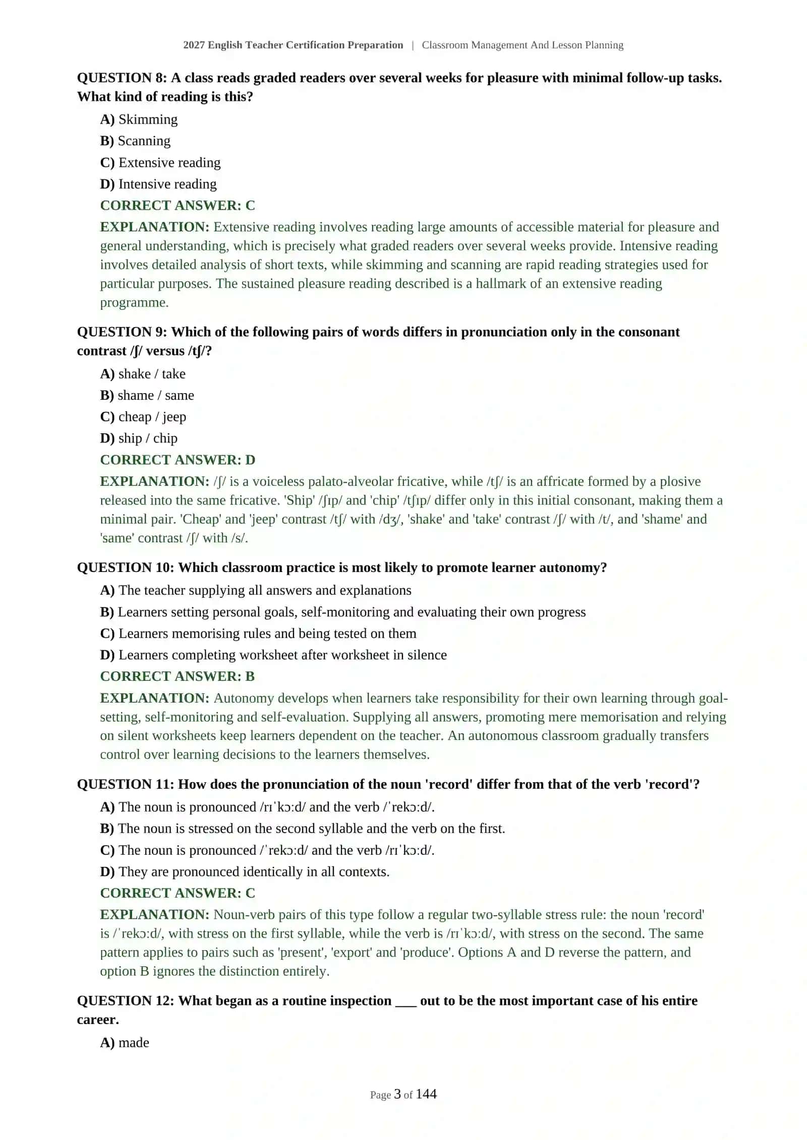 2027 English Teacher Certification Preparation | Classroom Management And Lesson Planning 4