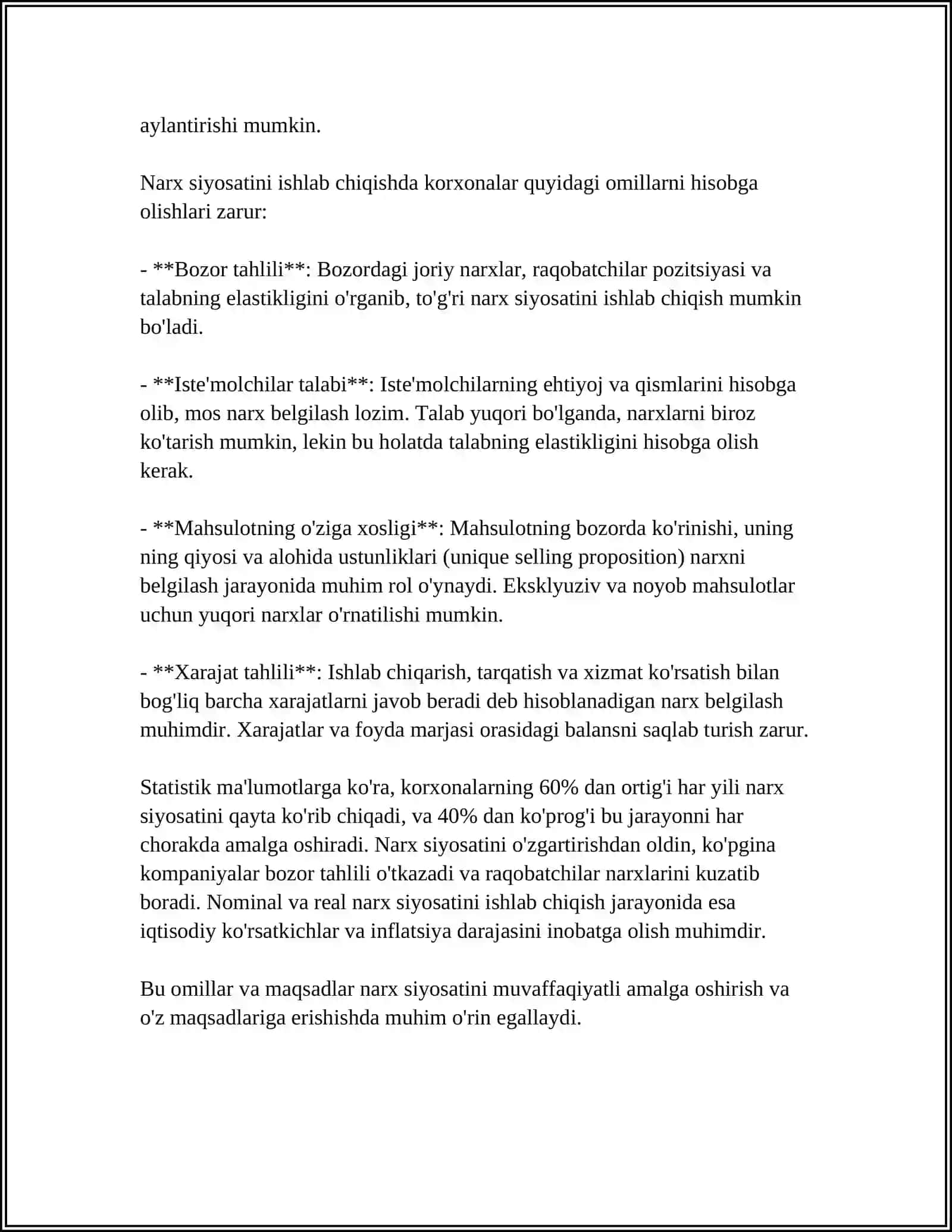 BOZOR IQTISODIYOTIGA O'TISH DAVRIDA DAVLATNING NARX SIYOSATI 4