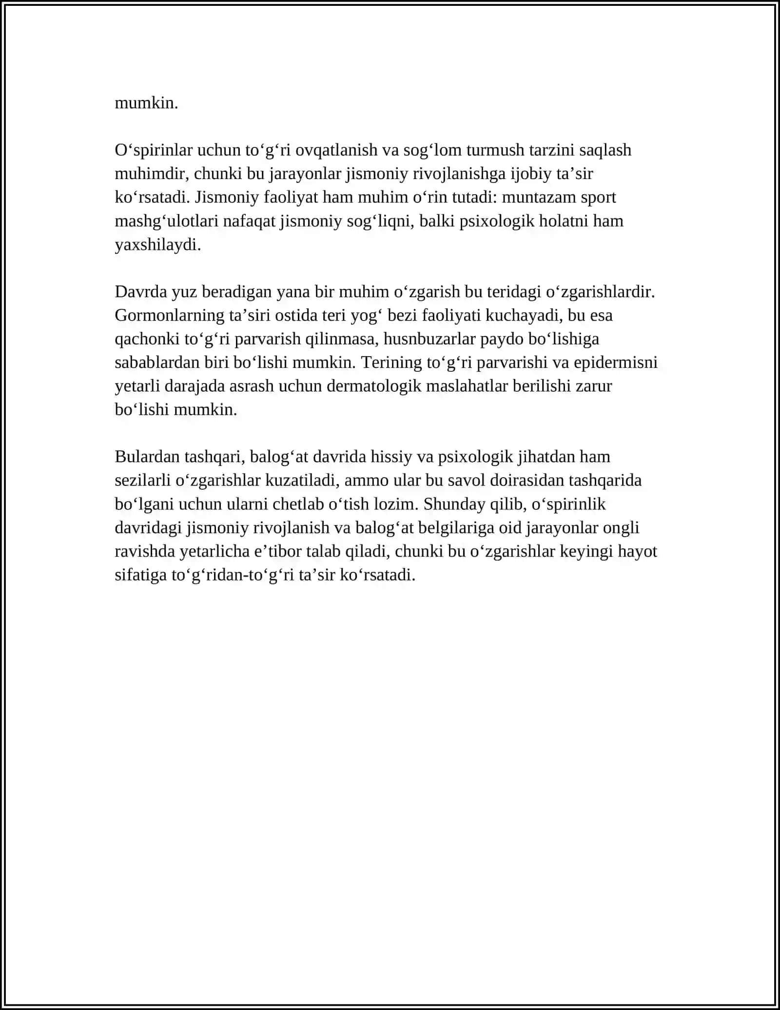 OʻSPIRINLIK DAVRI 4