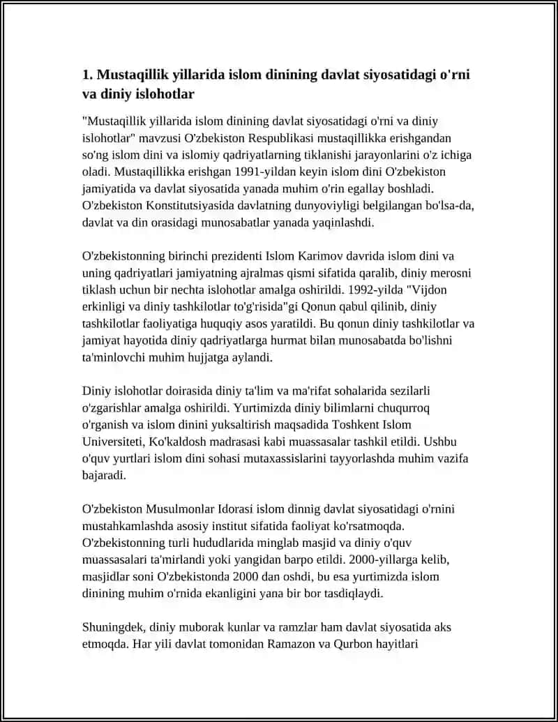 MUSTAQILLIK YILLARIDA ISLOM DINI VA ISLOMIY QADRIYATLARNING TIKLANISHI 4