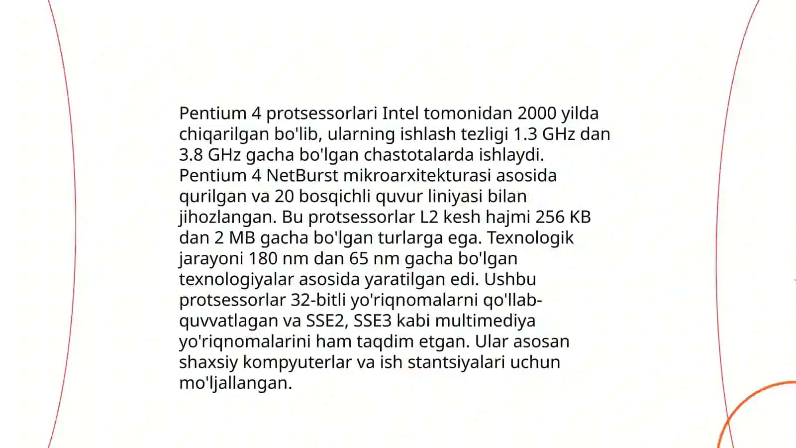 Yettinchi avlod protsessorlari Penteum 4 4