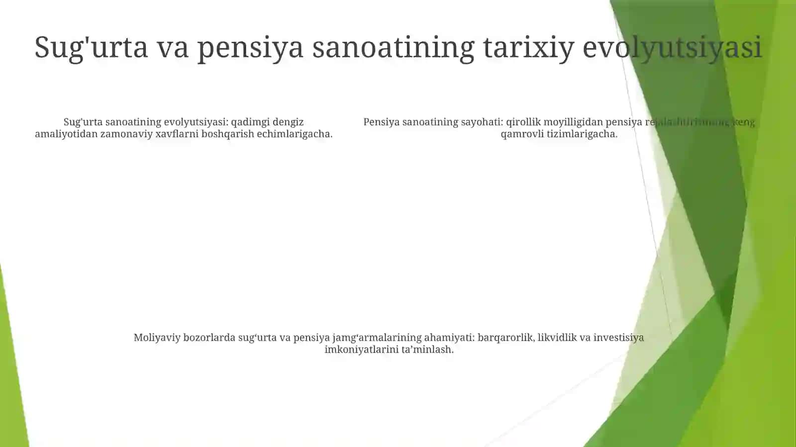 Sug'Urta Va Pensiya Fondlarining Moliya Bozorlaridagi Faoliyadi 4