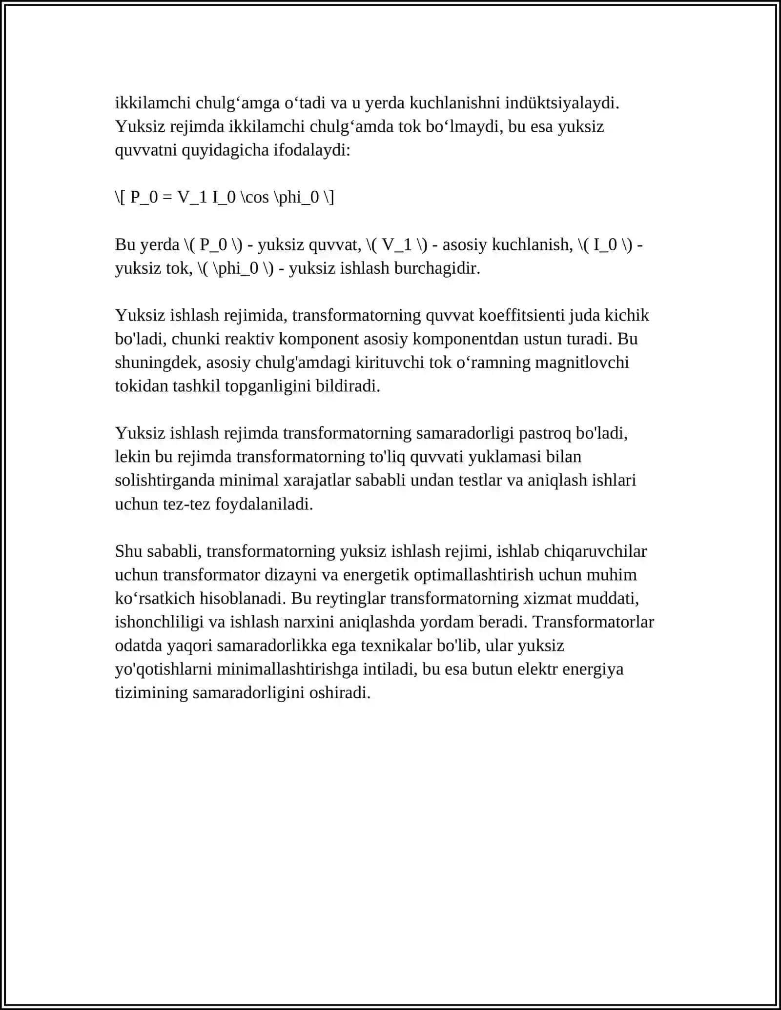 TRANSFORMATORLARNING YUKSIZ ISHLASH VA QISQA TUTASHISH REJIMLAR 4