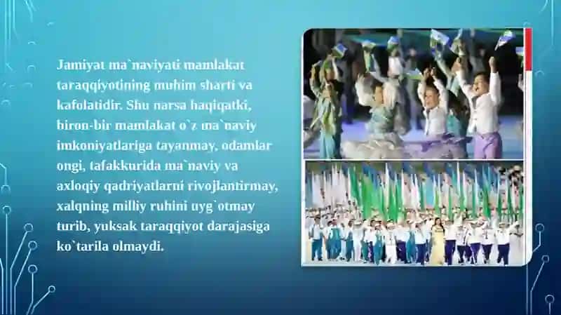 O‘zbekistonda milliy qadriyatlar va tarixni tiklash borasida amalga oshirilgan islohotlar mazmuni 4