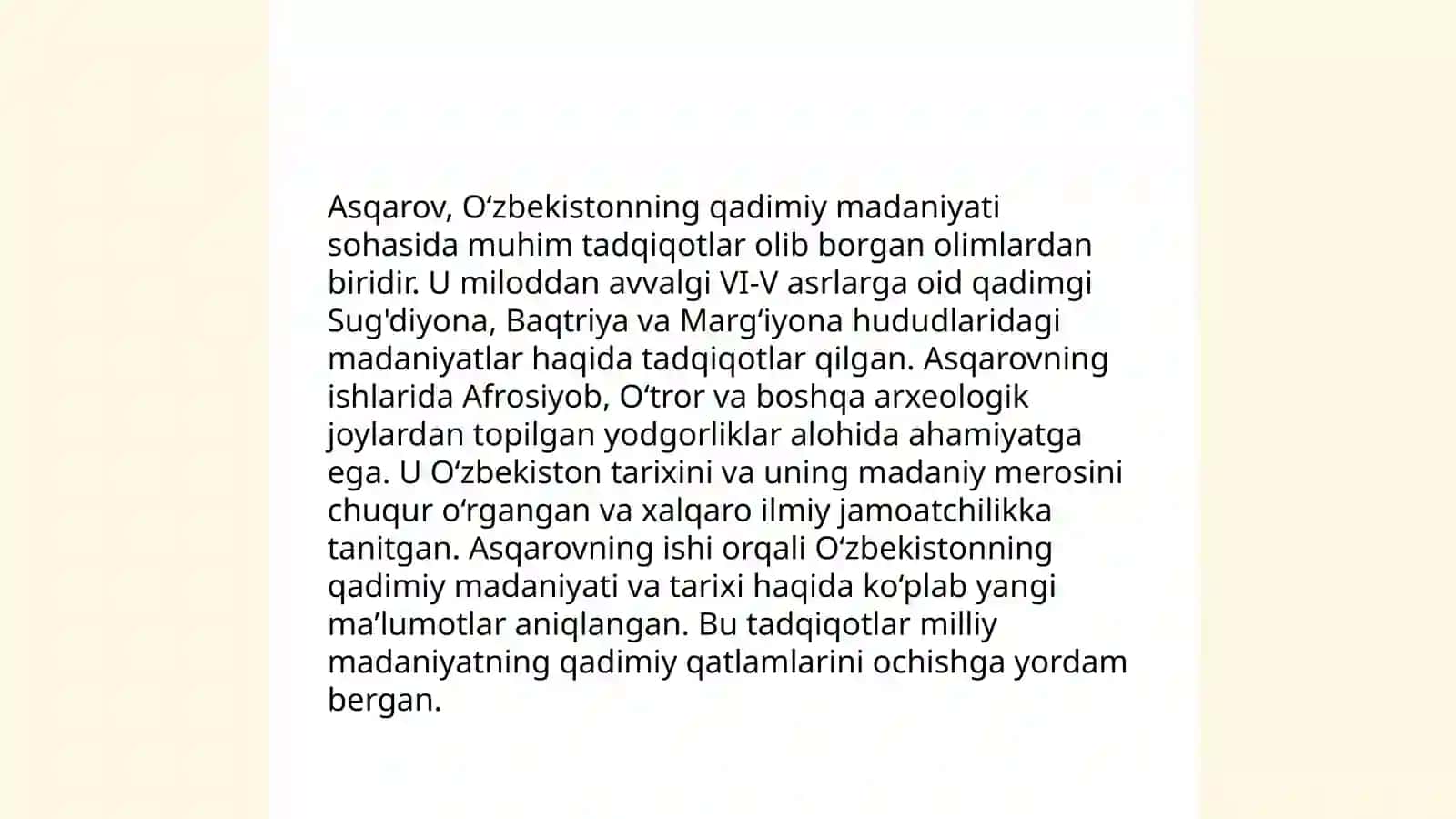 Ahmadali Asqarovning ilmiy izlanishlari va bizga qoldirgan merosi 4